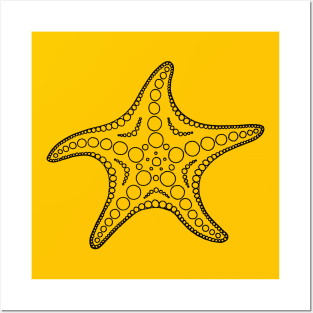 Starfish (black/yellow) Posters and Art